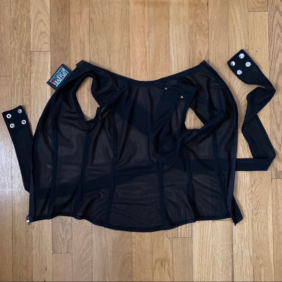 RARE Black Wrap/bandage see thru shirt 2000’s - Picture 6 of 11